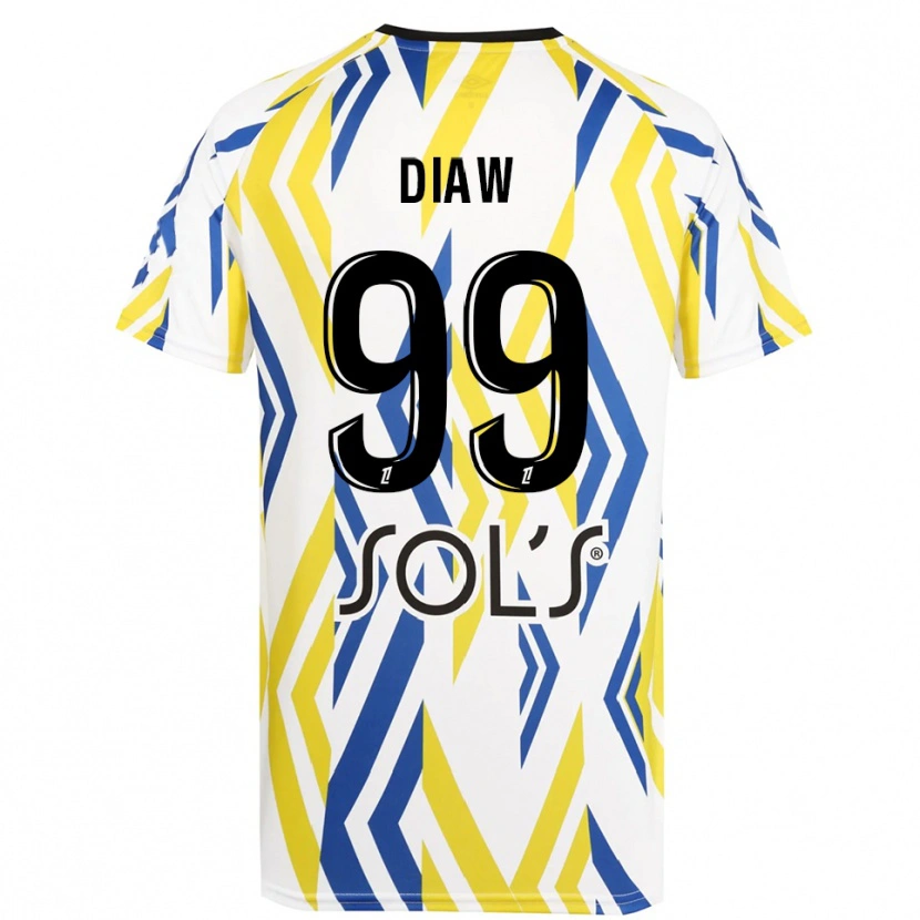 Danxen Męski Mory Diaw #99 Biało Czerwono Niebieski Koszulka Bramkarska 2025/26