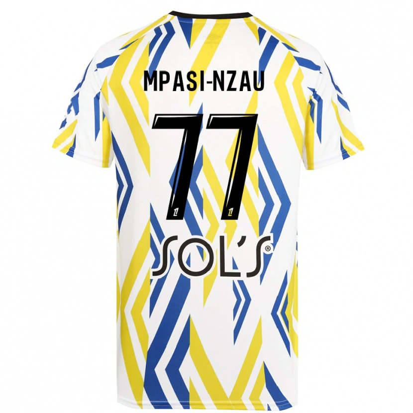 Danxen Męski Lionel Mpasi-Nzau #77 Biało Czerwono Niebieski Koszulka Bramkarska 2025/26