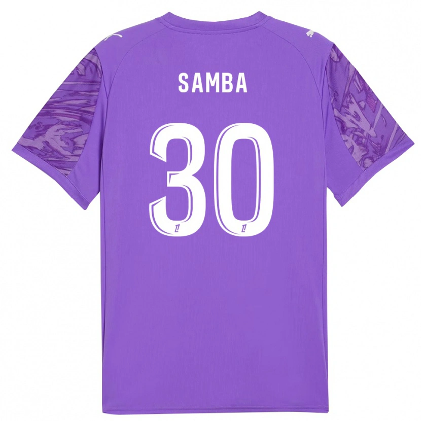 Danxen Męski Brice Samba #30 Orchidowy Biały Koszulka Bramkarska 2025/26