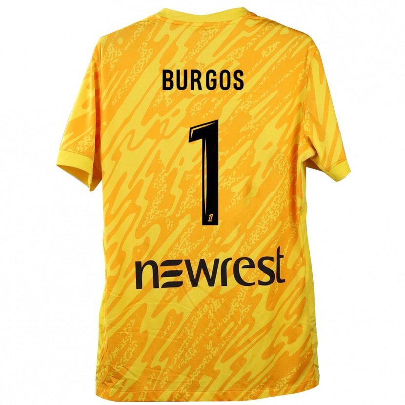 Danxen Męski Diego Burgos #1 Żółto Czarny Koszulka Bramkarska 2025/26