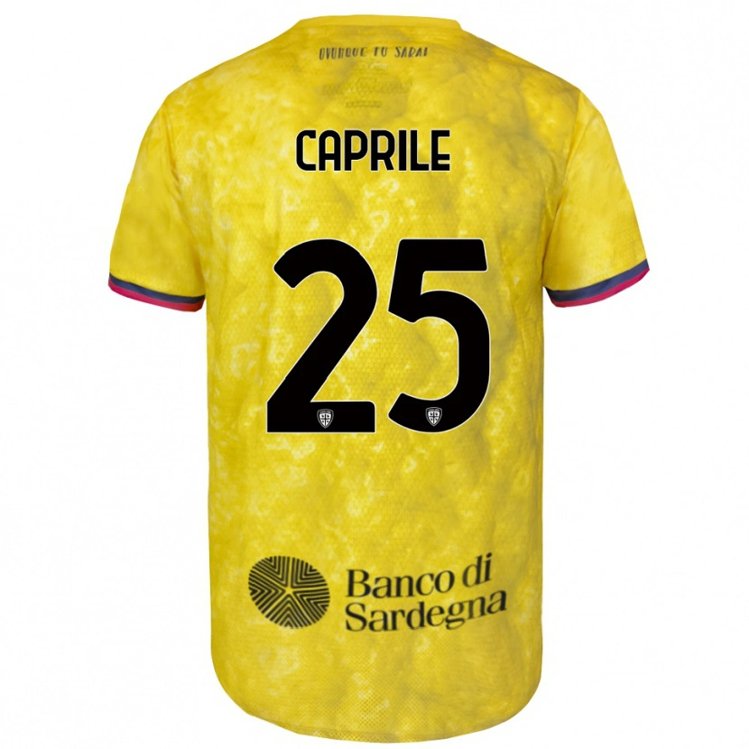 Danxen Męski Elia Caprile #25 Żółty Czarny Koszulka Bramkarska 2025/26