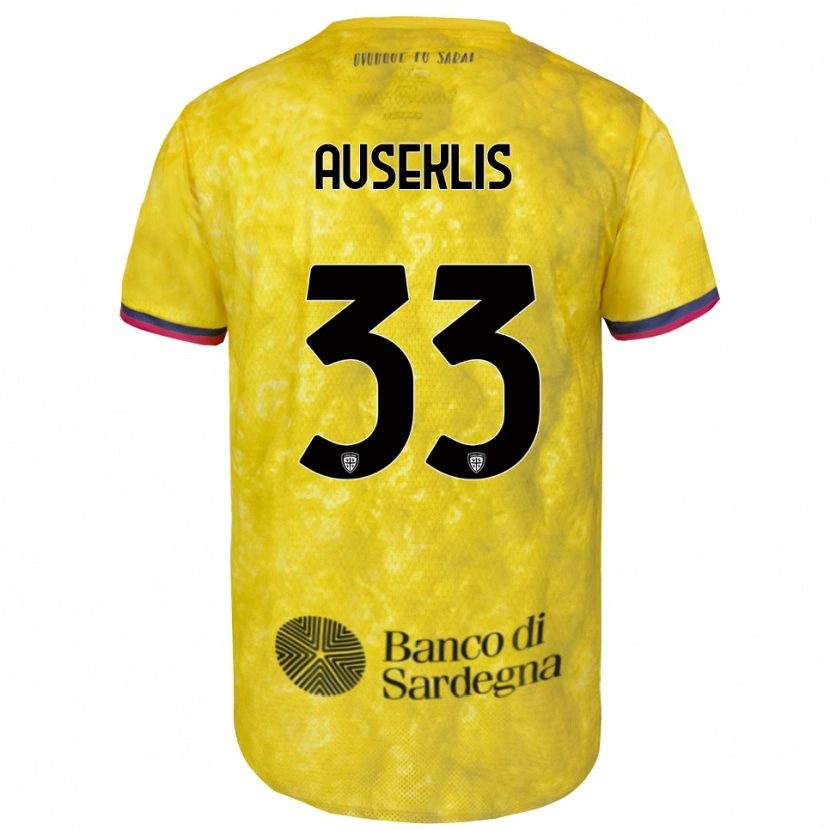 Danxen Męski Henrijs Auseklis #33 Żółty Czarny Koszulka Bramkarska 2025/26