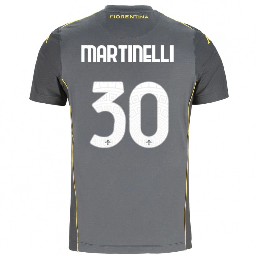 Danxen Męski Tommaso Martinelli #30 Ciemnoszary Żółty Koszulka Bramkarska 2025/26