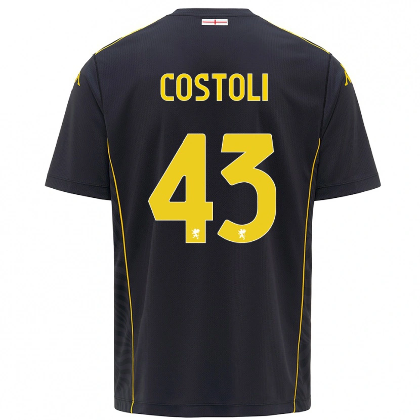 Danxen Męski Lorenzo Costoli #43 Czarny Żółty Koszulka Bramkarska 2025/26