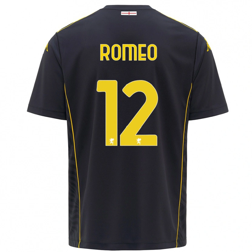 Danxen Męski Emanuele Romeo #12 Czarny Żółty Koszulka Bramkarska 2025/26