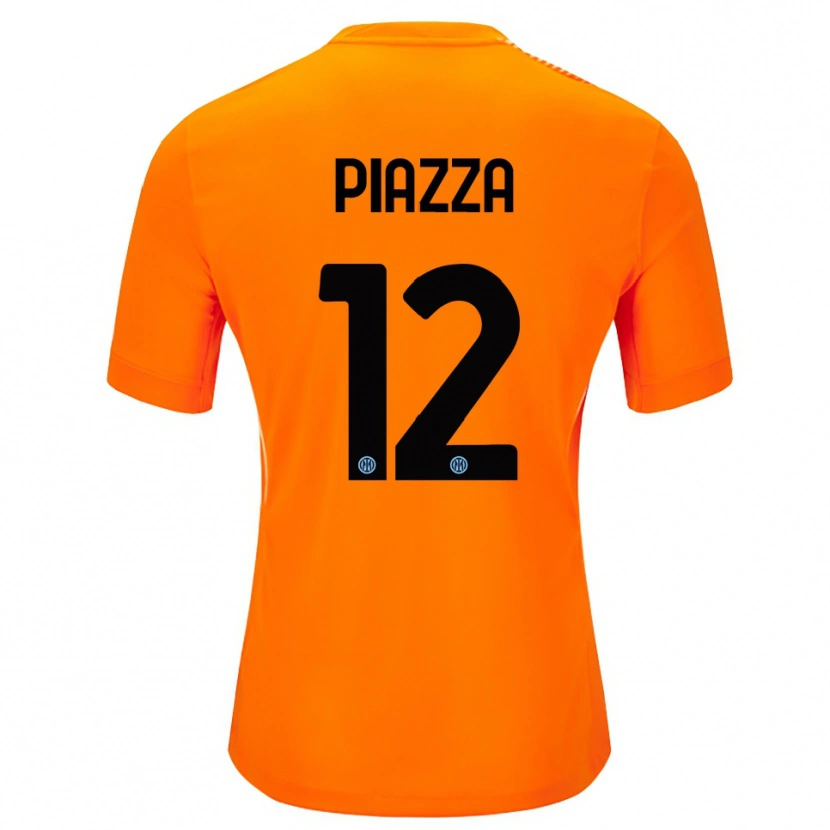 Danxen Męski Alessia Piazza #12 Jasnopomarańczowy Czarny Koszulka Bramkarska 2025/26