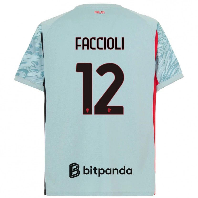 Danxen Męski Pietro Faccioli #12 Jasnoniebieski Czerwony Koszulka Bramkarska 2025/26