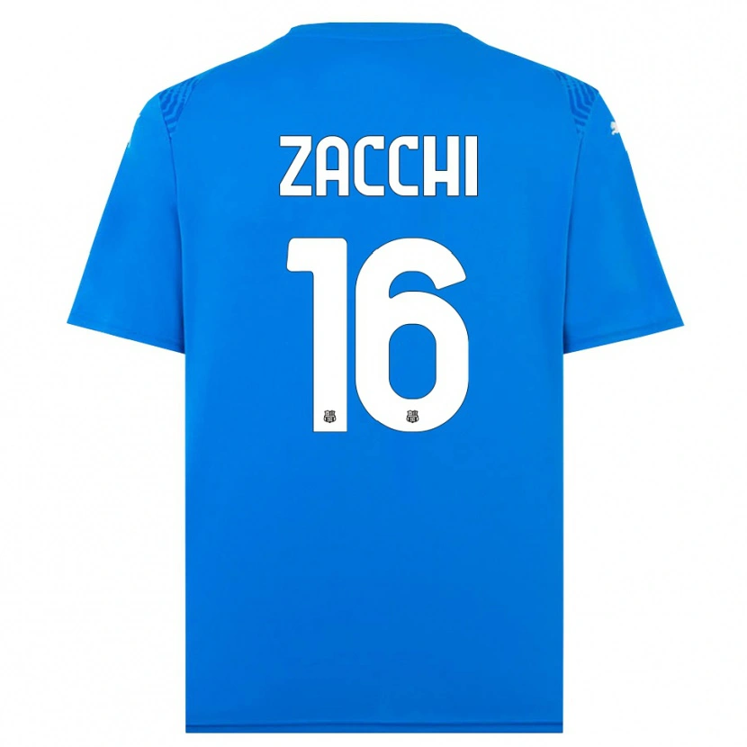 Danxen Męski Gioele Zacchi #16 Niebieski Biały Koszulka Bramkarska 2025/26