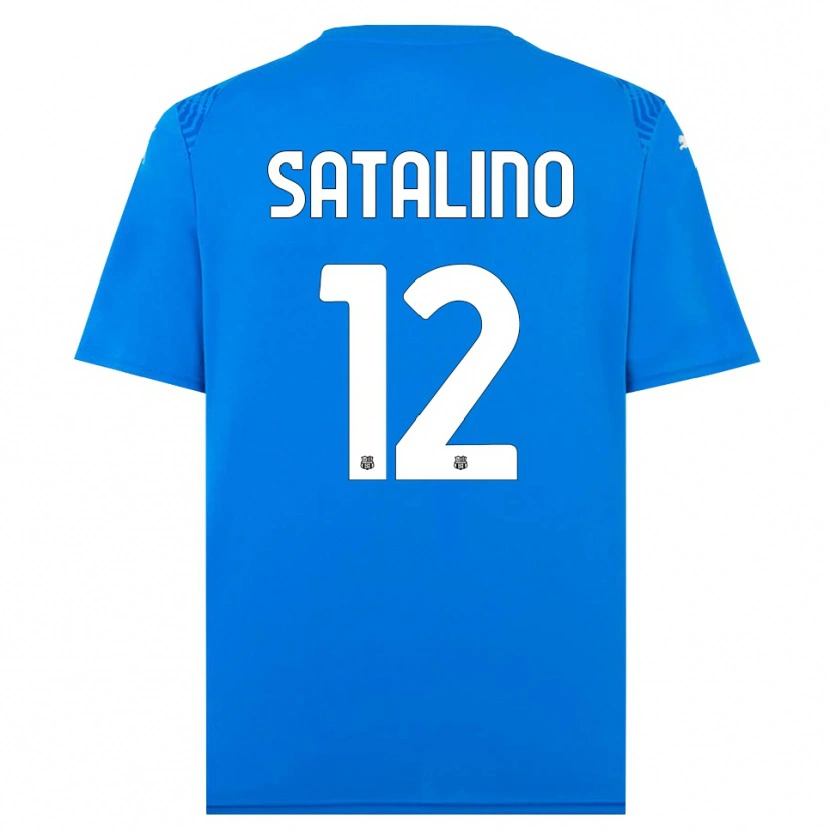Danxen Męski Giacomo Satalino #12 Niebieski Biały Koszulka Bramkarska 2025/26