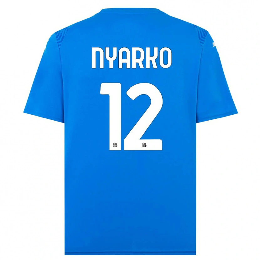 Danxen Męski Lorenzo Nyarko #12 Niebieski Biały Koszulka Bramkarska 2025/26