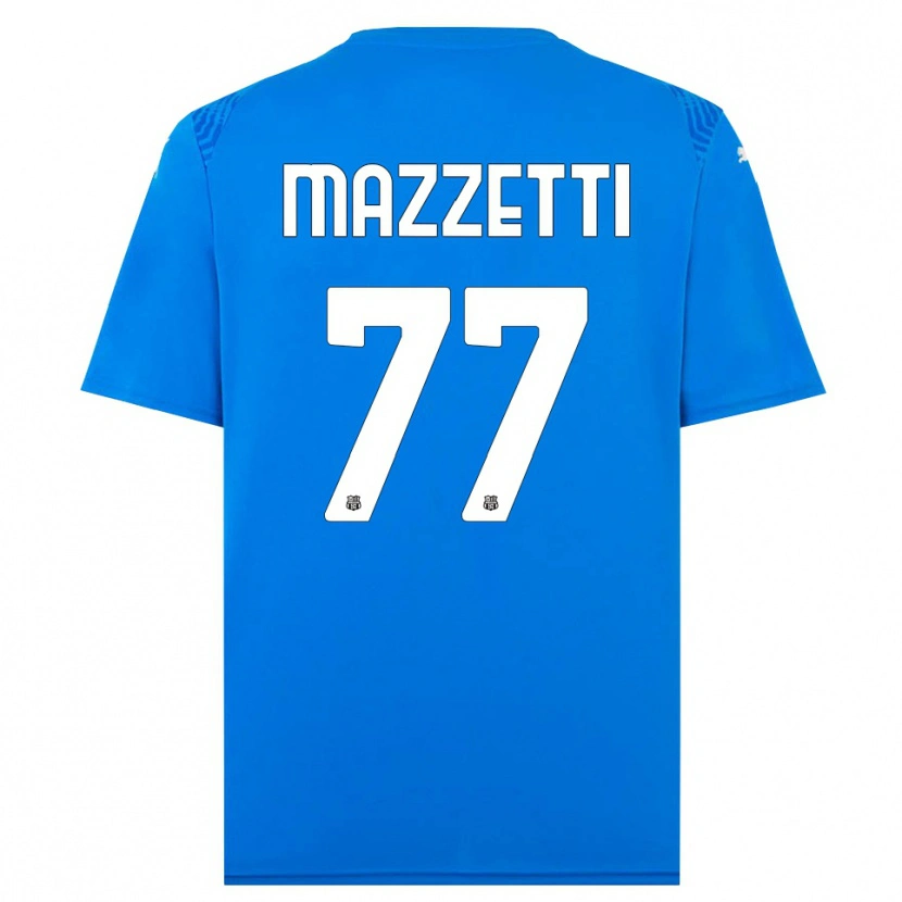 Danxen Męski Riccardo Mazzetti #77 Niebieski Biały Koszulka Bramkarska 2025/26