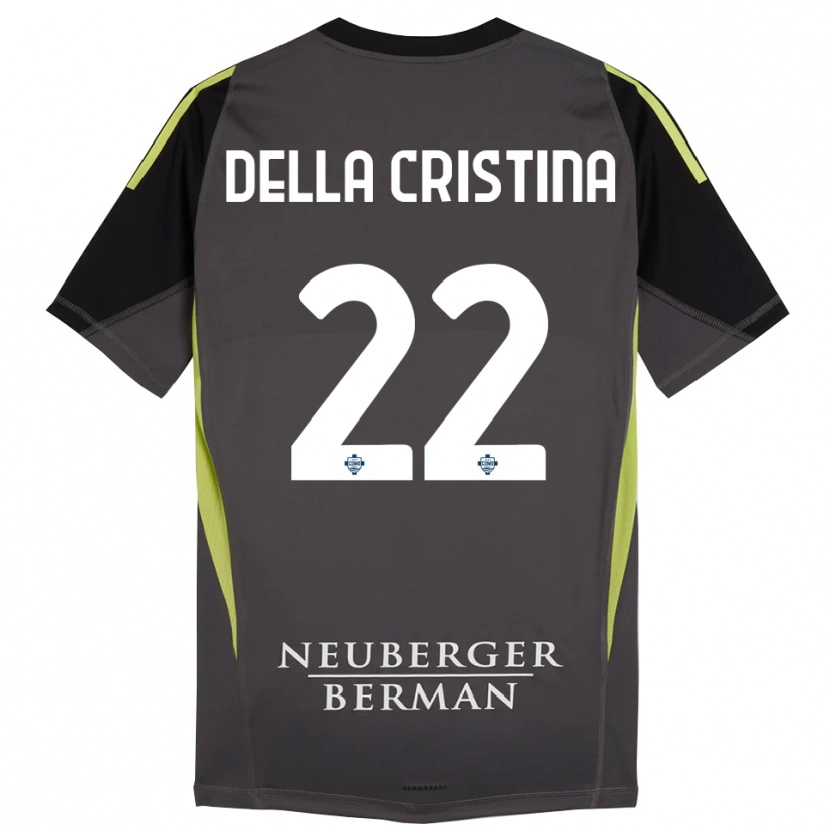 Danxen Męski Stefano Della Cristina #22 Czarny Jasnozielony Koszulka Bramkarska 2025/26