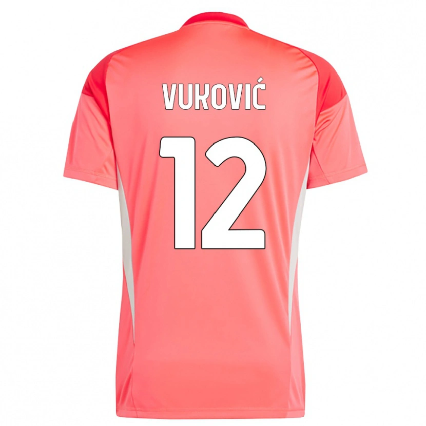 Danxen Męski Ante Vukovic #12 Czerwony Biały Koszulka Bramkarska 2025/26
