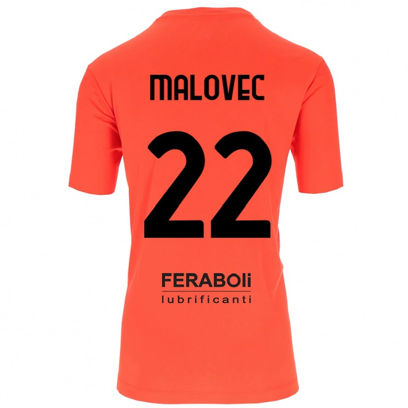 Danxen Męski Adrian Malovec #22 Pomarańczowy Czerwony Czarny Koszulka Bramkarska 2025/26