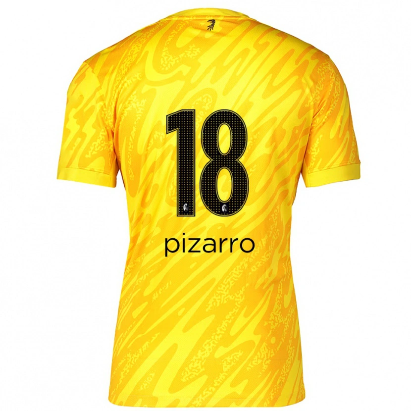Danxen Męski Théodore Pizarro #18 Żółty Czarny Koszulka Bramkarska 2025/26