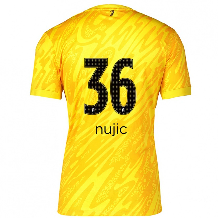 Danxen Męski Luka Nujic #36 Żółty Czarny Koszulka Bramkarska 2025/26