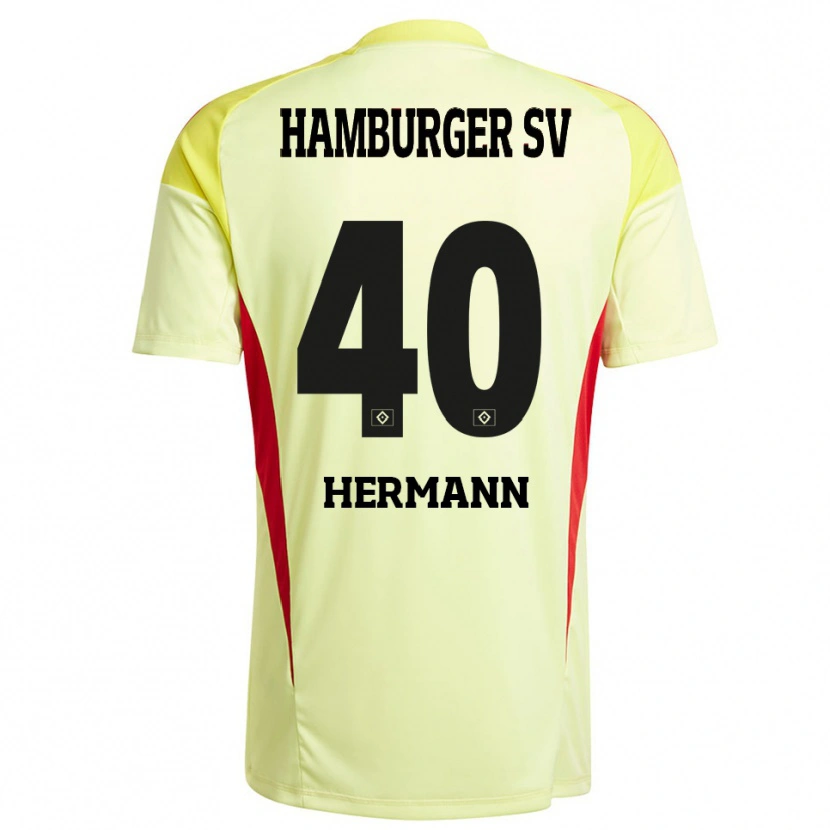 Danxen Męski Hannes Hermann #40 Żółty Czarny Czerwony Koszulka Bramkarska 2025/26