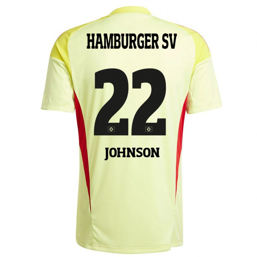 Danxen Męski Emmanuel Johnson #22 Żółty Czarny Czerwony Koszulka Bramkarska 2025/26