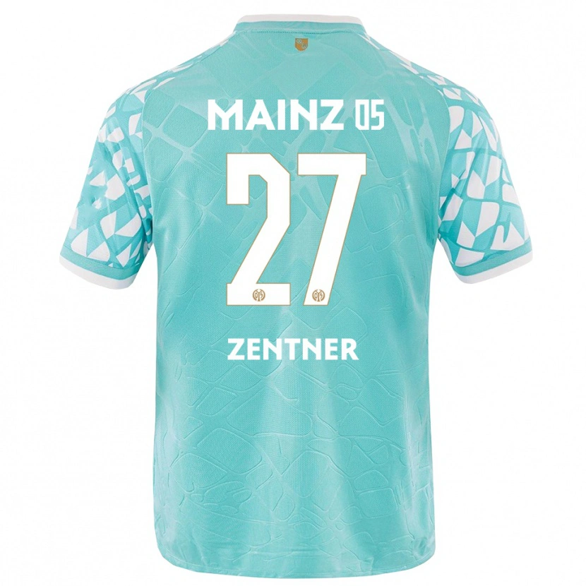 Danxen Męski Robin Zentner #27 Turkusowy Biały Koszulka Bramkarska 2025/26