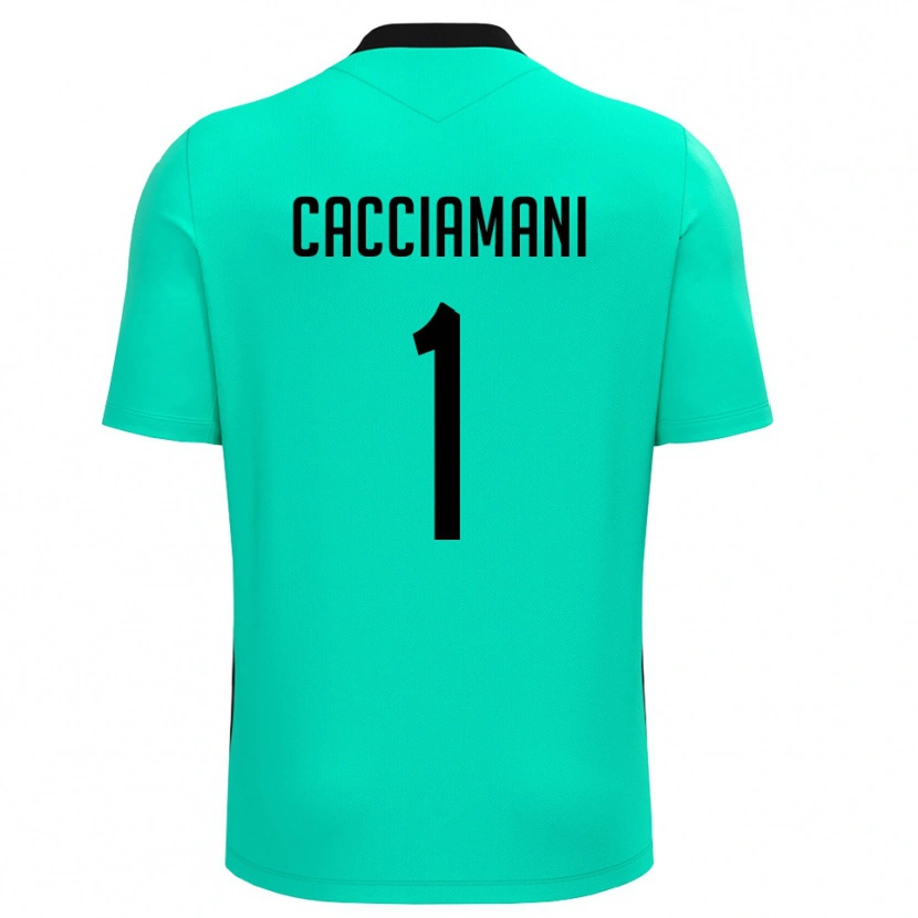 Danxen Męski Niccolò Cacciamani #1 Turkusowy Czarny Koszulka Bramkarska 2025/26