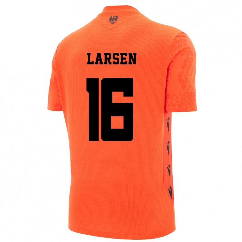 Danxen Męski Kathrine Østergaard Larsen #16 Ciemny Pomarańczowy Czarny Koszulka Bramkarska 2025/26