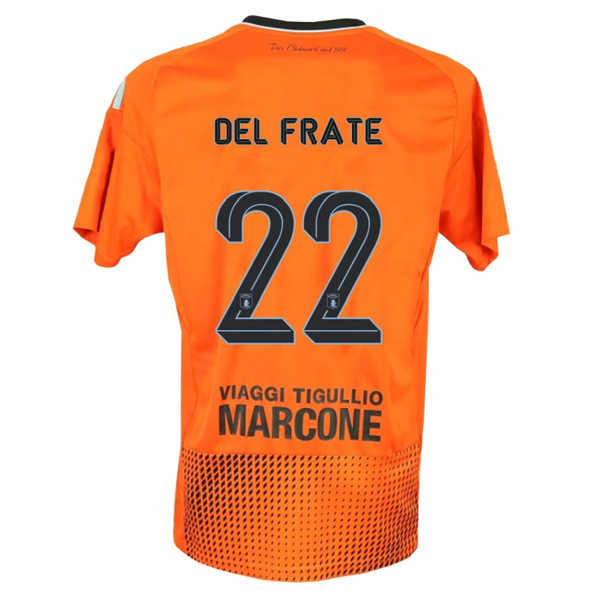 Danxen Męski Federico Del Frate #22 Ciemny Pomarańczowy Niebieski Koszulka Bramkarska 2025/26