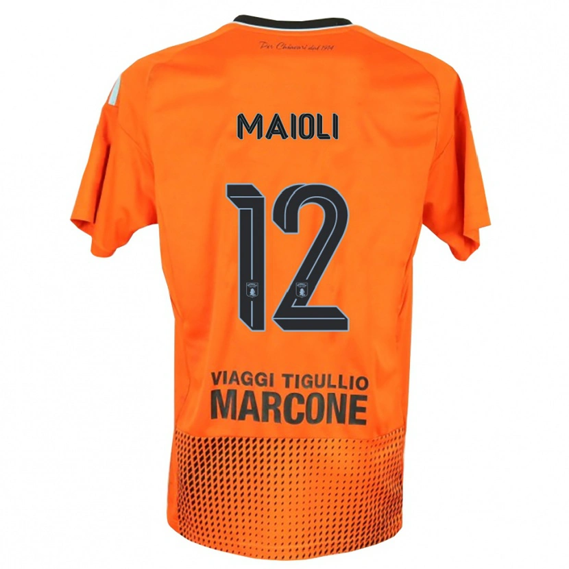 Danxen Męski Francesco Maioli #12 Ciemny Pomarańczowy Niebieski Koszulka Bramkarska 2025/26