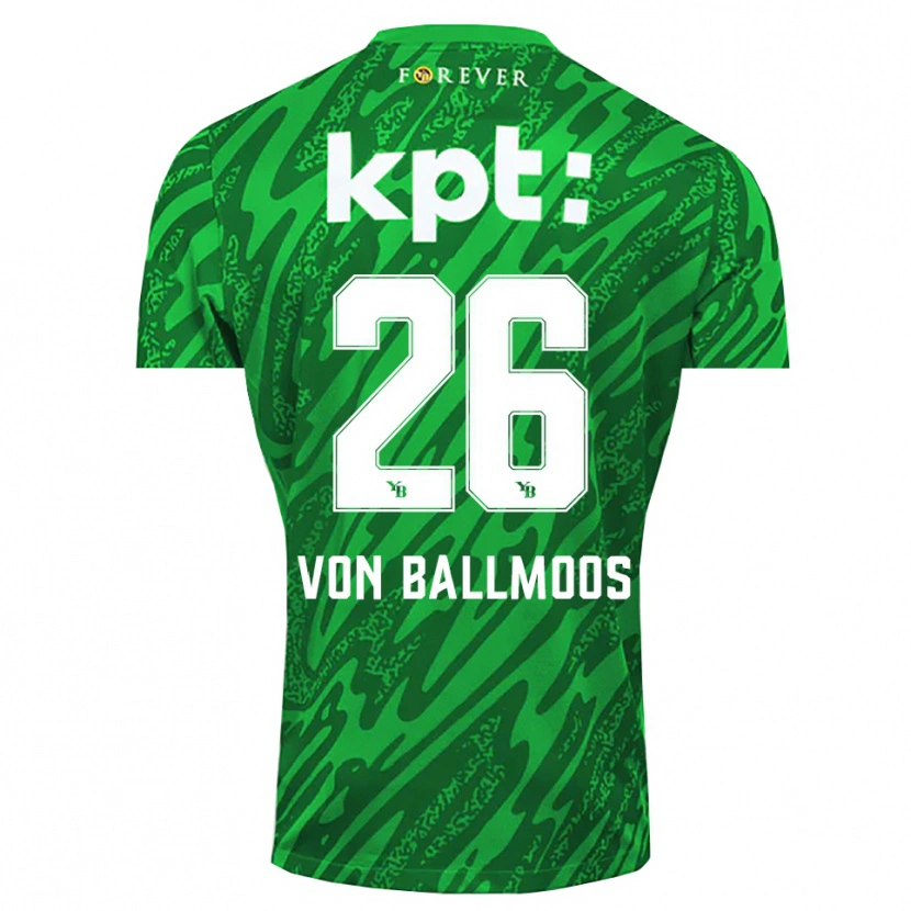Danxen Męski David von Ballmoos #26 Zielony Biały Koszulka Bramkarska 2025/26