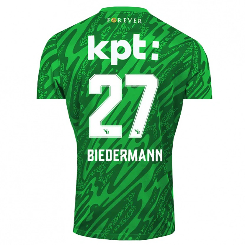 Danxen Męski Tamara Biedermann #27 Zielony Biały Koszulka Bramkarska 2025/26