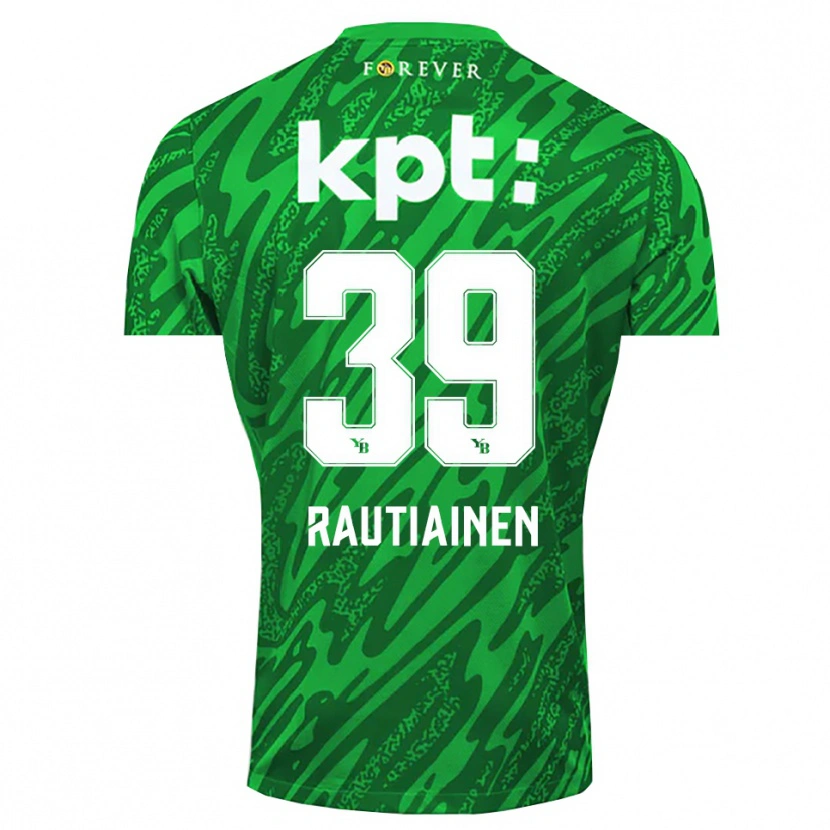Danxen Męski Iina Rautiainen #39 Zielony Biały Koszulka Bramkarska 2025/26