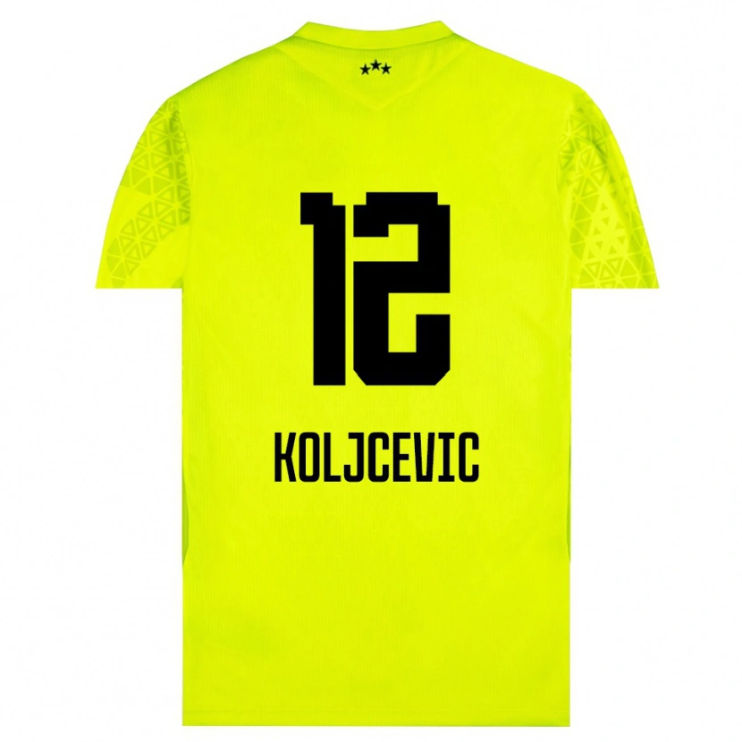 Danxen Męski Danilo Koljcevic #12 Żółtozielony Czarny Koszulka Bramkarska 2025/26