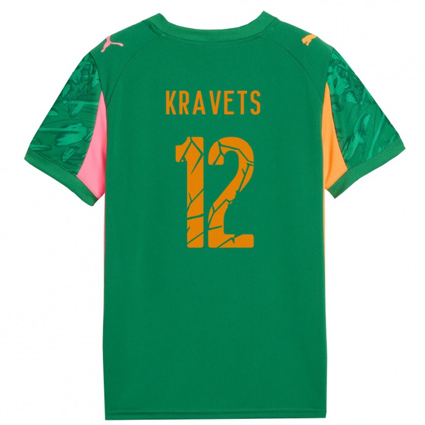 Danxen Męski Vladyslav Kravets #12 Zielony Pomarańczowy Różowy Koszulka Bramkarska 2025/26