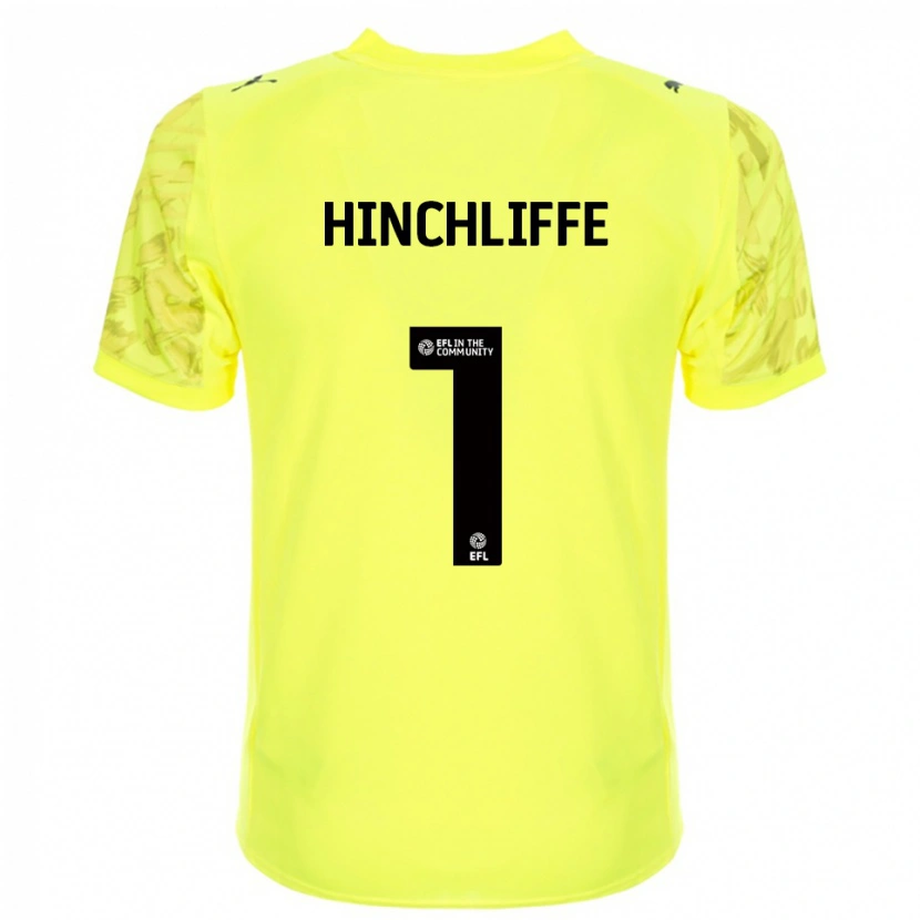 Danxen Męski Ben Hinchliffe #1 Czarny Żółty Koszulka Bramkarska 2025/26