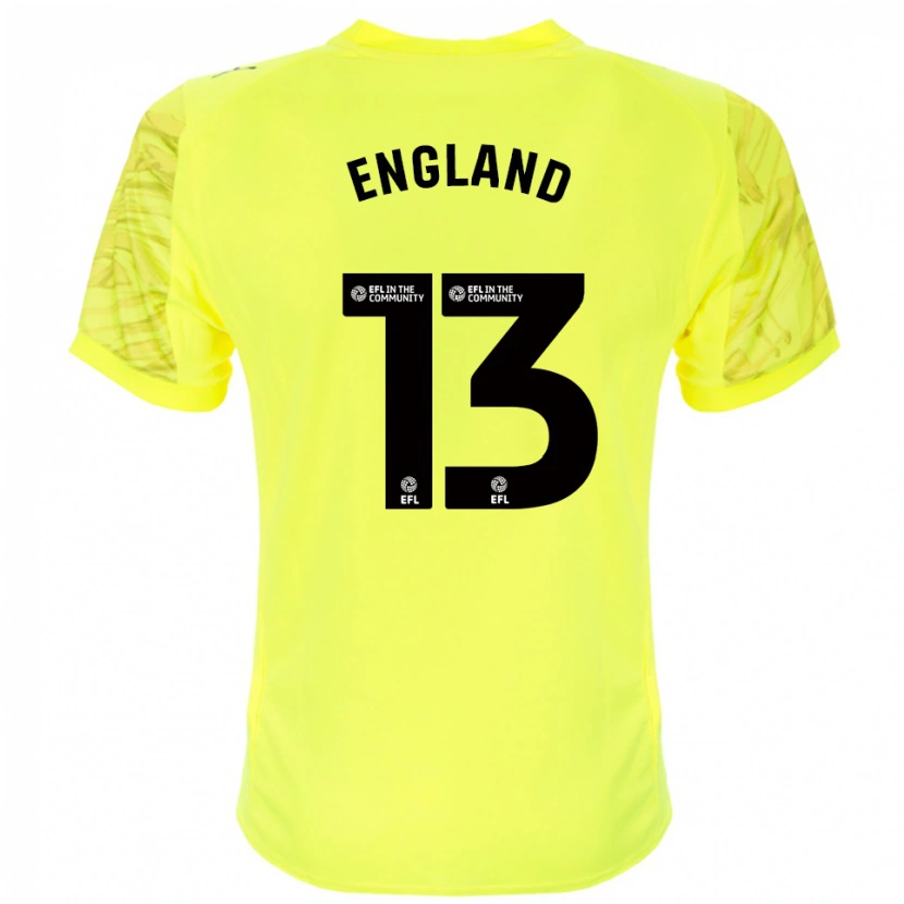 Danxen Męski Kurtis England #13 Czarny Żółty Koszulka Bramkarska 2025/26