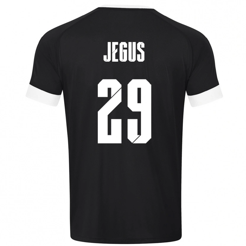 Danxen Męski Leonard Jegus #29 Czarny Biały Koszulka Bramkarska 2025/26