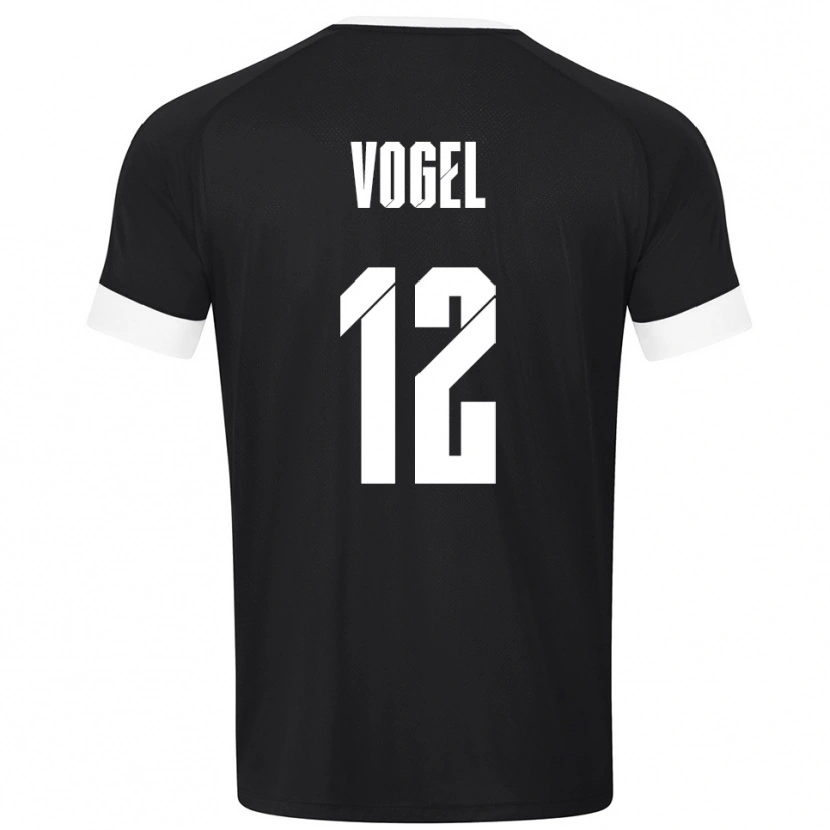 Danxen Męski Colin Vogel #12 Czarny Biały Koszulka Bramkarska 2025/26