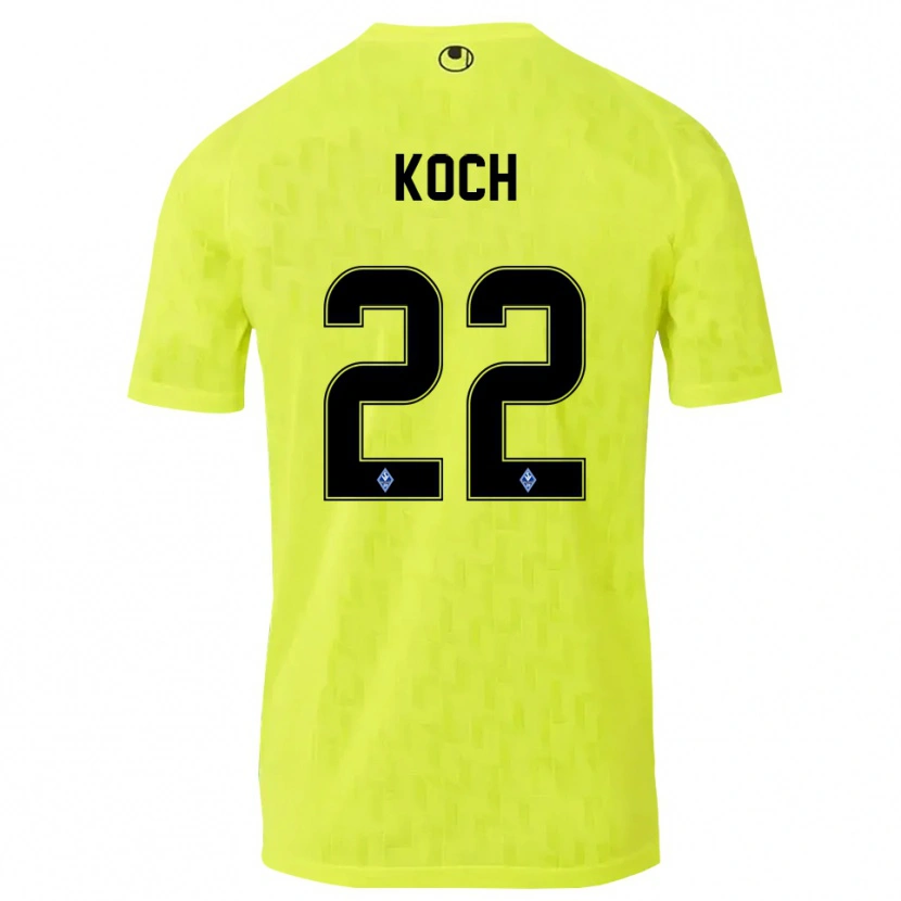 Danxen Męski Nico Koch #22 Żółty Czarny Koszulka Bramkarska 2025/26