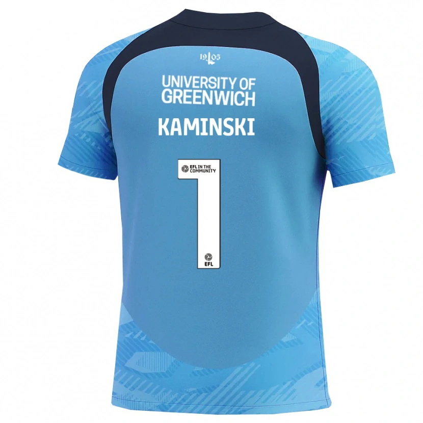 Danxen Męski Thomas Kaminski #1 Niebiesko-Biały Koszulka Bramkarska 2025/26