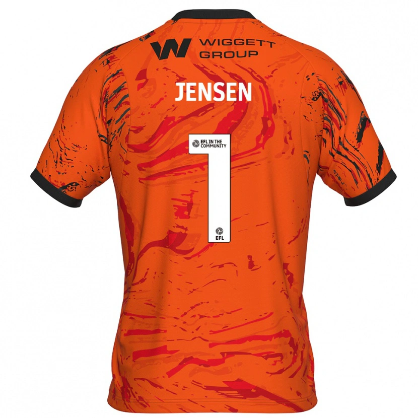 Danxen Męski Lukas Jensen #1 Pomarańczowy I Czarny Koszulka Bramkarska 2025/26