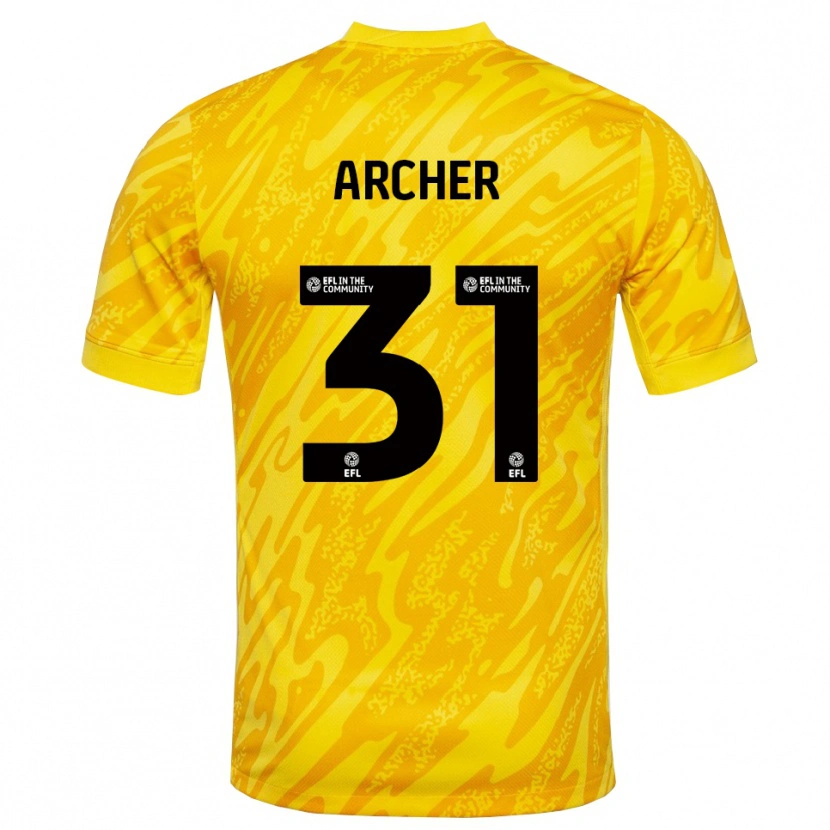 Danxen Męski Jordan Archer #31 Żółto-Czarny Koszulka Bramkarska 2025/26