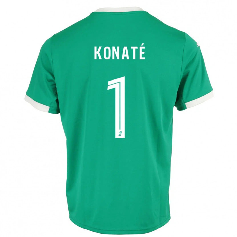 Danxen Męski Hillel Konaté #1 Biało-Zielony Koszulka Bramkarska 2025/26