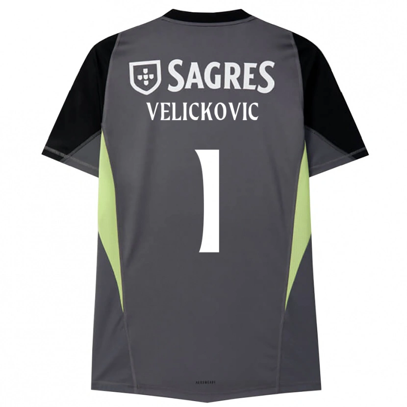 Danxen Męski Luka Veličković #1 Ciemnoszary Czarny Koszulka Bramkarska 2025/26