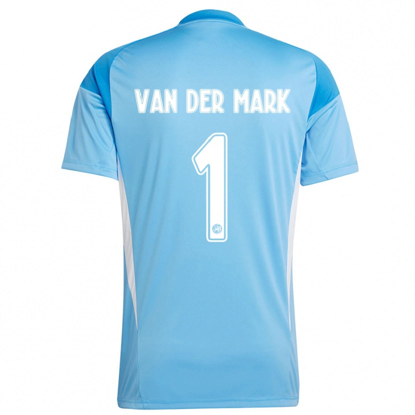 Danxen Męski Jesper van der Mark #1 Jasnoniebieski Biały Koszulka Bramkarska 2025/26