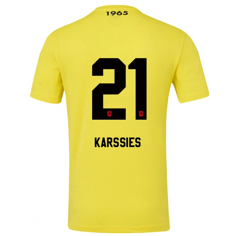 Danxen Męski Sam Karssies #21 Żółty Czarny Koszulka Bramkarska 2025/26