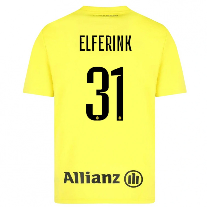 Danxen Męski Marie Elferink #31 Żółty Czarny Koszulka Bramkarska 2025/26