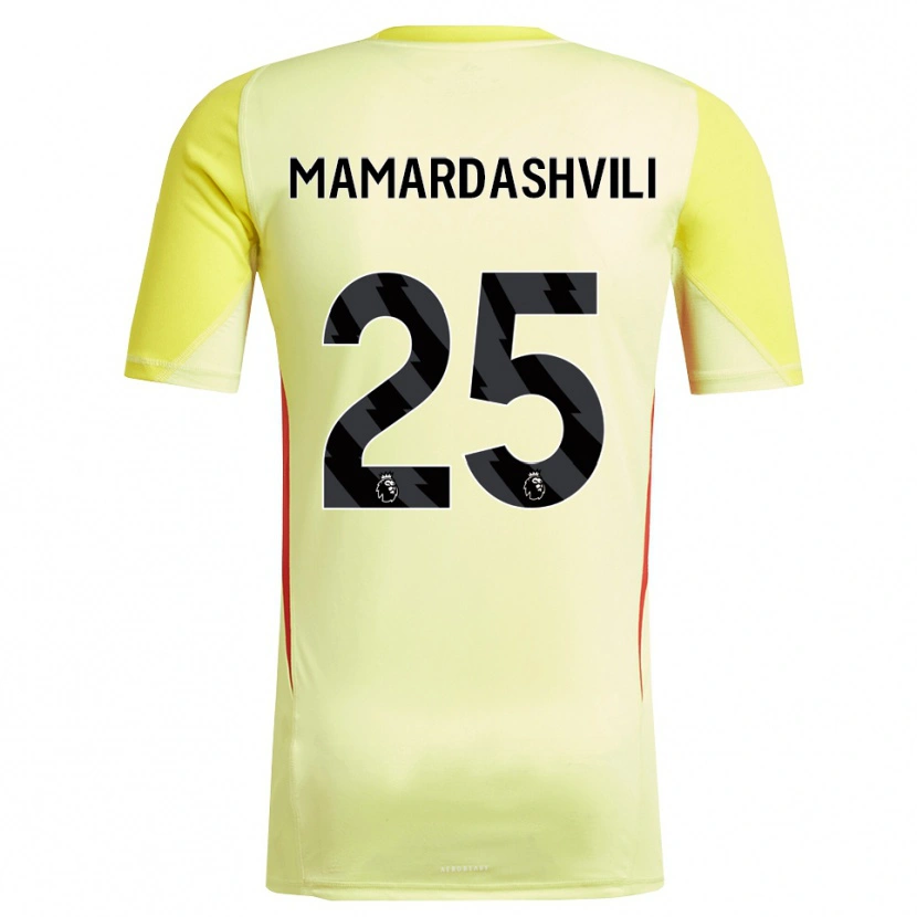 Danxen Męski Giorgi Mamardashvili #25 Żółty Czerwony Koszulka Bramkarska 2025/26