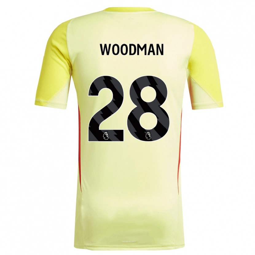 Danxen Męski Freddie Woodman #28 Żółty Czerwony Koszulka Bramkarska 2025/26