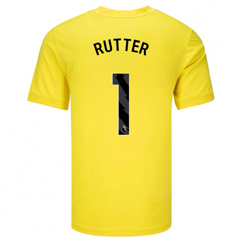 Danxen Męski William Rutter #1 Żółty Czarny Koszulka Bramkarska 2025/26