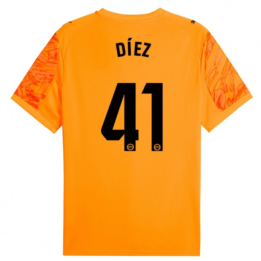 Danxen Męski Victor Díez #41 Pomarańczowo Czarny Koszulka Bramkarska 2025/26