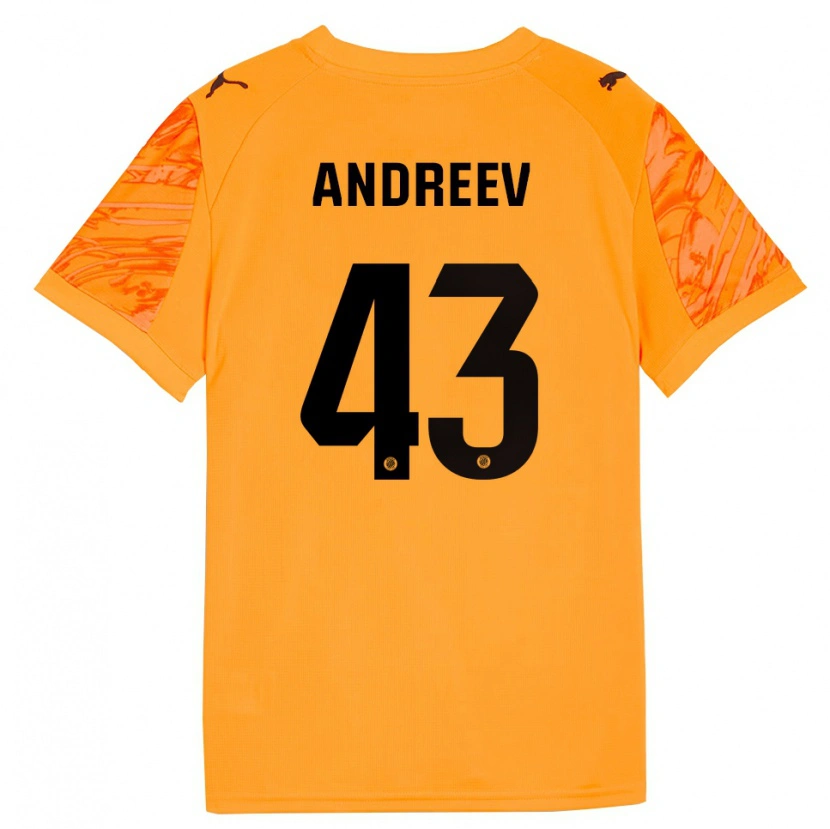 Danxen Męski Aleksandar Andreev #43 Pomarańczowo Czarny Koszulka Bramkarska 2025/26